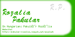 rozalia pakular business card